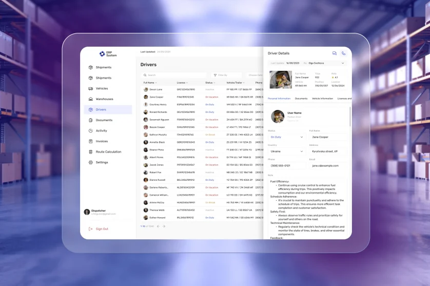 Custom ERP System for Logistics